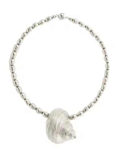 Julietta Mykonos Rhodium-pleated Beaded Necklace | Thumbnail 1 Julietta Mykonos Rhodium-pleated Beaded Necklace | Thumbnail 1