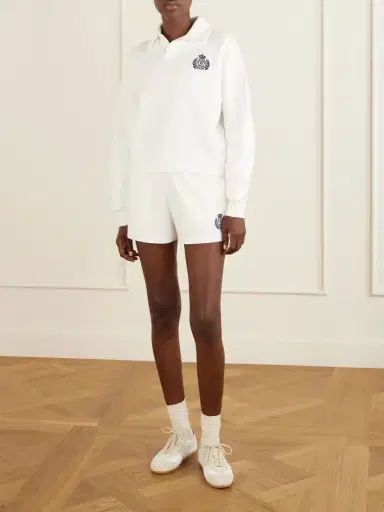 Sporty & Rich Logo-embroidered Cotton Shorts | Thumbnail 2 Sporty & Rich Logo-embroidered Cotton Shorts | Thumbnail 2