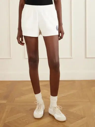 Sporty & Rich Logo-embroidered Cotton Shorts | Thumbnail 3 Sporty & Rich Logo-embroidered Cotton Shorts | Thumbnail 3