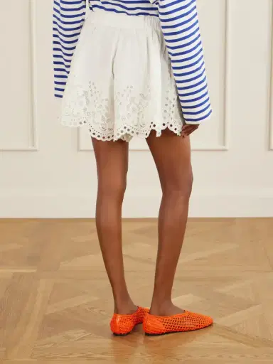 Sea Gardener Embroidered Cotton And Linen-blend Shorts | Thumbnail 4 Sea Gardener Embroidered Cotton And Linen-blend Shorts | Thumbnail 4