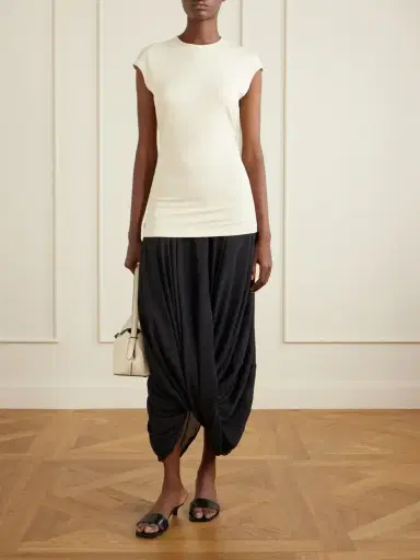 TOTEME Cocoon Draped Lyocell And Organic Cotton-blend Maxi Skirt | Thumbnail 2 TOTEME Cocoon Draped Lyocell And Organic Cotton-blend Maxi Skirt | Thumbnail 2