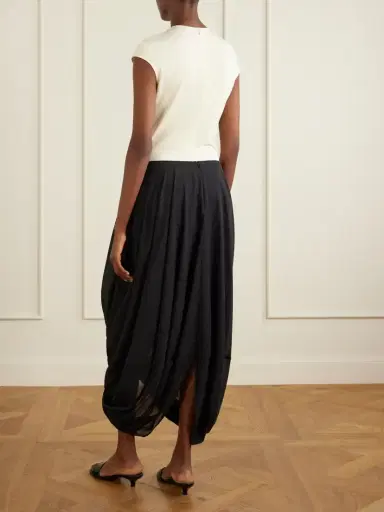 TOTEME Cocoon Draped Lyocell And Organic Cotton-blend Maxi Skirt | Thumbnail 4 TOTEME Cocoon Draped Lyocell And Organic Cotton-blend Maxi Skirt | Thumbnail 4