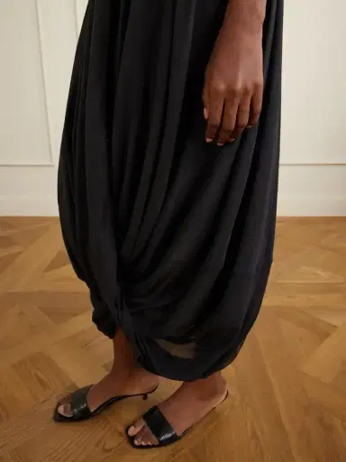 TOTEME Cocoon Draped Lyocell And Organic Cotton-blend Maxi Skirt | Thumbnail 5 TOTEME Cocoon Draped Lyocell And Organic Cotton-blend Maxi Skirt | Thumbnail 5