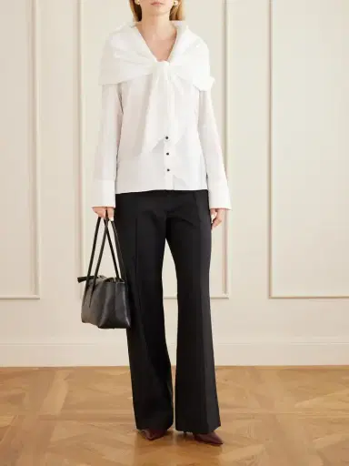 Tove Nia Scarf-detailed Cotton-poplin Shirt | Thumbnail 2 Tove Nia Scarf-detailed Cotton-poplin Shirt | Thumbnail 2
