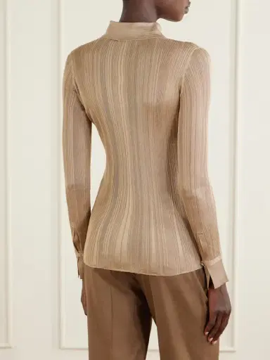 Gabriela Hearst Tamar Ribbed Silk Shirt | Thumbnail 4 Gabriela Hearst Tamar Ribbed Silk Shirt | Thumbnail 4