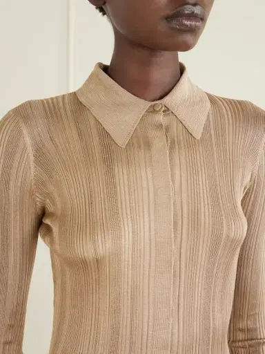 Gabriela Hearst Tamar Ribbed Silk Shirt | Thumbnail 5 Gabriela Hearst Tamar Ribbed Silk Shirt | Thumbnail 5