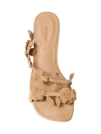 Simkhai Women's Willow 75MM Flower-Appliqué Suede Sandals | Thumbnail 3 Simkhai Women's Willow 75MM Flower-Appliqué Suede Sandals | Thumbnail 3