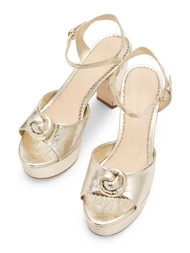 Cinq à Sept Women's Arianna 10MM Leather Platform Sandals - Light Gold - Size 11 | Thumbnail 4 Cinq à Sept Women's Arianna 10MM Leather Platform Sandals - Light Gold - Size 11 | Thumbnail 4