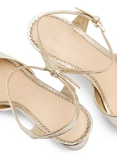 Cinq à Sept Women's Arianna 10MM Leather Platform Sandals - Light Gold - Size 11 | Thumbnail 6 Cinq à Sept Women's Arianna 10MM Leather Platform Sandals - Light Gold - Size 11 | Thumbnail 6