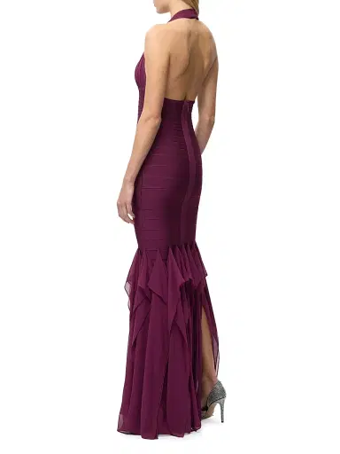 Hervé Léger Women's The Louisa Bandage Chiffon Gown | Thumbnail 5 Hervé Léger Women's The Louisa Bandage Chiffon Gown | Thumbnail 5