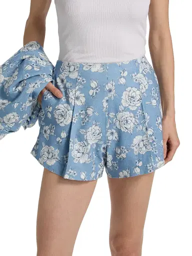 Generation Love Women's Carmine Floral Linen-Blend Shorts | Thumbnail 3 Generation Love Women's Carmine Floral Linen-Blend Shorts | Thumbnail 3