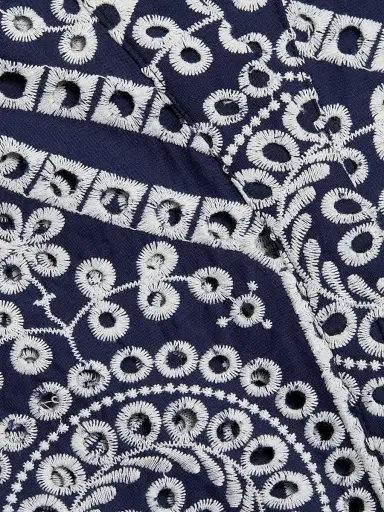 Generation Love Women's Romy Eyelet-Embroidered Cotton Shirt - Navy White - Size XL | Thumbnail 7 Generation Love Women's Romy Eyelet-Embroidered Cotton Shirt - Navy White - Size XL | Thumbnail 7