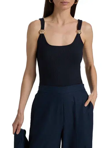 Generation Love Women's Hara Rib-Knit Tank - French Navy - Size Large | Thumbnail 3 Generation Love Women's Hara Rib-Knit Tank - French Navy - Size Large | Thumbnail 3