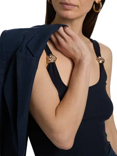Generation Love Women's Hara Rib-Knit Tank - French Navy - Size Large | Thumbnail 6 Generation Love Women's Hara Rib-Knit Tank - French Navy - Size Large | Thumbnail 6