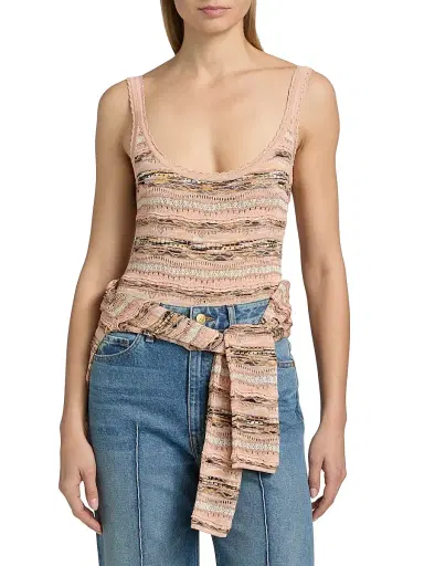 Ulla Johnson Women's Clotilde Space-Dyed Tank - Hibiscus | Thumbnail 3 Ulla Johnson Women's Clotilde Space-Dyed Tank - Hibiscus | Thumbnail 3