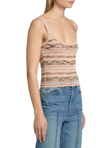 Ulla Johnson Women's Clotilde Space-Dyed Tank - Hibiscus | Thumbnail 4 Ulla Johnson Women's Clotilde Space-Dyed Tank - Hibiscus | Thumbnail 4