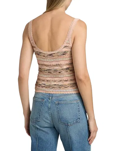 Ulla Johnson Women's Clotilde Space-Dyed Tank - Hibiscus | Thumbnail 5 Ulla Johnson Women's Clotilde Space-Dyed Tank - Hibiscus | Thumbnail 5