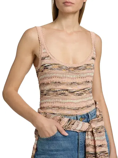 Ulla Johnson Women's Clotilde Space-Dyed Tank - Hibiscus | Thumbnail 6 Ulla Johnson Women's Clotilde Space-Dyed Tank - Hibiscus | Thumbnail 6