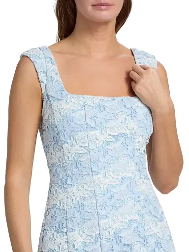 Milly Women's Meg Butterfly Lace Midi-Dress - White Blue | Thumbnail 6 Milly Women's Meg Butterfly Lace Midi-Dress - White Blue | Thumbnail 6