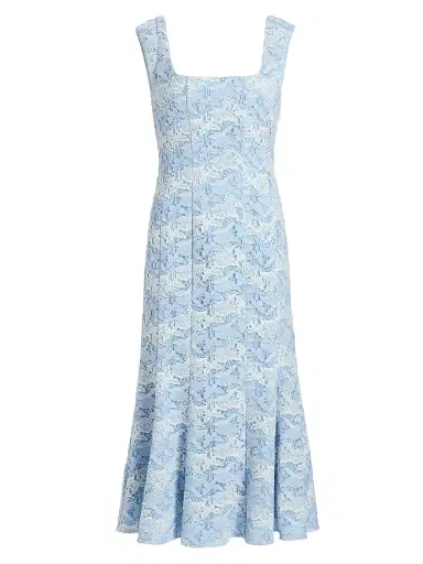 Milly Women's Meg Butterfly Lace Midi-Dress - White Blue | Thumbnail 1 Milly Women's Meg Butterfly Lace Midi-Dress - White Blue | Thumbnail 1