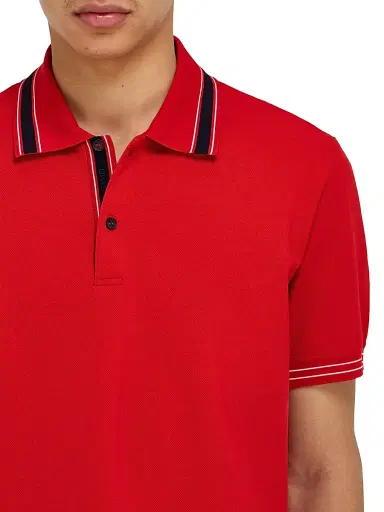 Ferragamo Men's Short-Sleeve Cotton Polo Shirt - Red Navy Bianco | Thumbnail 5 Ferragamo Men's Short-Sleeve Cotton Polo Shirt - Red Navy Bianco | Thumbnail 5