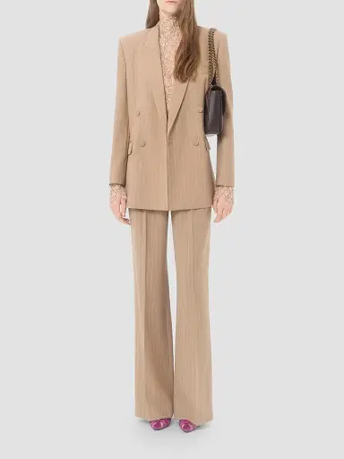 Valentino Garavani Women's Faded Pinstripe Jacket - Beige | Thumbnail 2 Valentino Garavani Women's Faded Pinstripe Jacket - Beige | Thumbnail 2