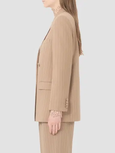 Valentino Garavani Women's Faded Pinstripe Jacket - Beige | Thumbnail 4 Valentino Garavani Women's Faded Pinstripe Jacket - Beige | Thumbnail 4