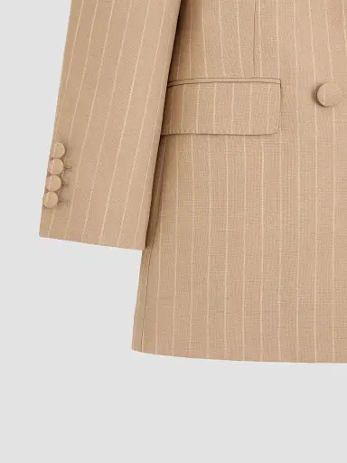 Valentino Garavani Women's Faded Pinstripe Jacket - Beige | Thumbnail 7 Valentino Garavani Women's Faded Pinstripe Jacket - Beige | Thumbnail 7