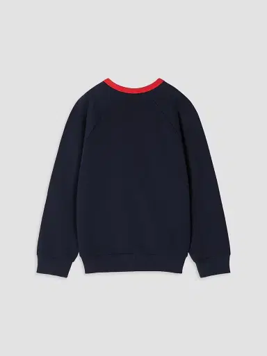 Versace Little Kid's & Kid's Logo Fleece Crewneck Sweatshirt - Dark Navy | Thumbnail 2 Versace Little Kid's & Kid's Logo Fleece Crewneck Sweatshirt - Dark Navy | Thumbnail 2