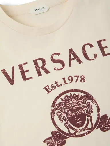 Versace Little Kid's & Kid's Varsity Print Jersey T-Shirt - Cream - Size 8 | Thumbnail 3 Versace Little Kid's & Kid's Varsity Print Jersey T-Shirt - Cream - Size 8 | Thumbnail 3