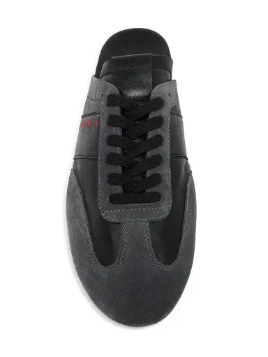 Marni Men's Logo Leather Mules - Black Dark Grey - Size 13 | Thumbnail 4 Marni Men's Logo Leather Mules - Black Dark Grey - Size 13 | Thumbnail 4