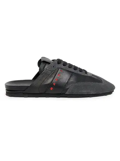 Marni Men's Logo Leather Mules | Thumbnail 1 Marni Men's Logo Leather Mules | Thumbnail 1
