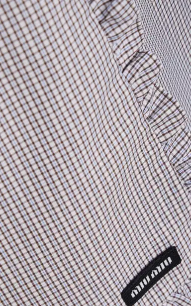 Miu Miu Checkered Cotton Midi Skirt | Thumbnail 5 Miu Miu Checkered Cotton Midi Skirt | Thumbnail 5
