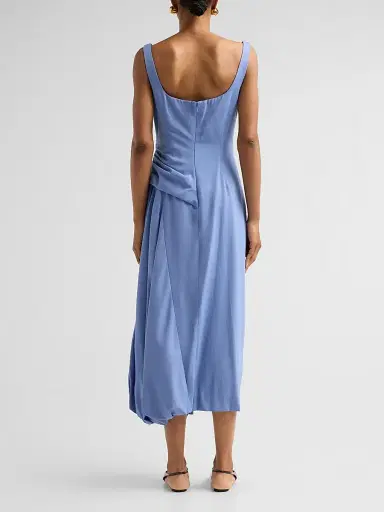 Lela Rose Women's Faille Bubble Midi Dress - Bluebell | Thumbnail 3 Lela Rose Women's Faille Bubble Midi Dress - Bluebell | Thumbnail 3