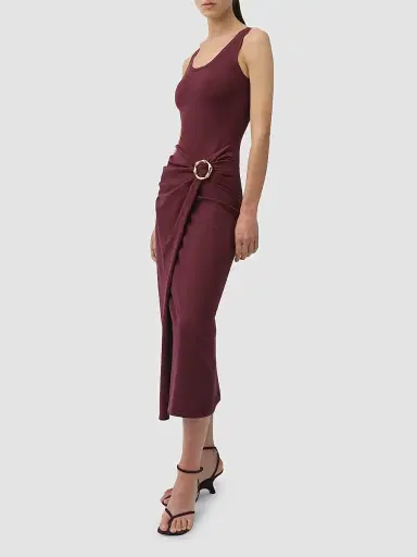 Simkhai Women's Genne Draped Midi Dress | Thumbnail 4 Simkhai Women's Genne Draped Midi Dress | Thumbnail 4