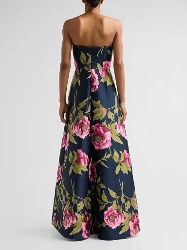 Carolina Herrera Women's Floral Strapless A-Line Gown - Midnight Multi | Thumbnail 3 Carolina Herrera Women's Floral Strapless A-Line Gown - Midnight Multi | Thumbnail 3