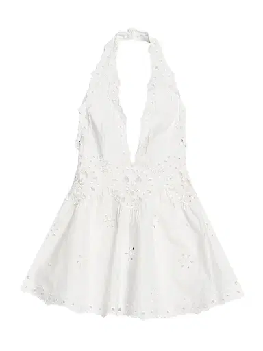 Retrofête Women's Beranice Embroidered Eyelet Halter Mini Dress - | Thumbnail 1 Retrofête Women's Beranice Embroidered Eyelet Halter Mini Dress - | Thumbnail 1