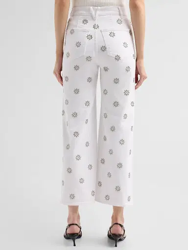 Veronica Beard Women's Grant High-Rise Wide-Leg Crop Jeans - White - Size 32 | Thumbnail 3 Veronica Beard Women's Grant High-Rise Wide-Leg Crop Jeans - White - Size 32 | Thumbnail 3