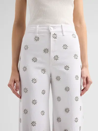 Veronica Beard Women's Grant High-Rise Wide-Leg Crop Jeans - White - Size 32 | Thumbnail 5 Veronica Beard Women's Grant High-Rise Wide-Leg Crop Jeans - White - Size 32 | Thumbnail 5