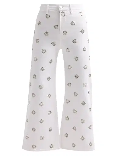 Veronica Beard Women's Grant High-Rise Wide-Leg Crop Jeans - White - Size 32 | Thumbnail 1 Veronica Beard Women's Grant High-Rise Wide-Leg Crop Jeans - White - Size 32 | Thumbnail 1