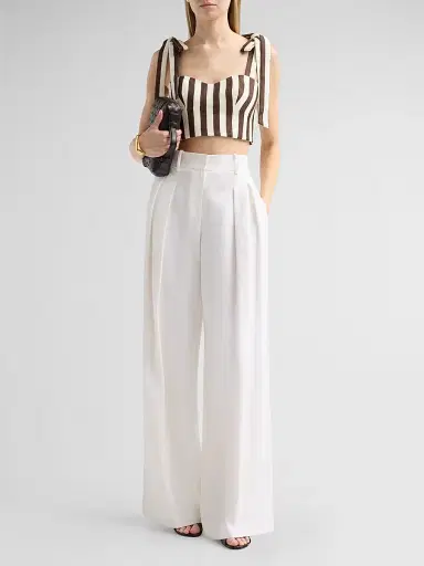 Cara Cara Women's Faiza Stripe Linen Tie Strap Top | Thumbnail 2 Cara Cara Women's Faiza Stripe Linen Tie Strap Top | Thumbnail 2