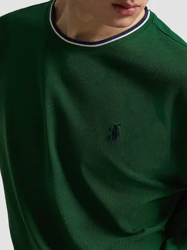 Polo Ralph Lauren Men's Stretch Mesh Crewneck T-Shirt - New Forest | Thumbnail 5 Polo Ralph Lauren Men's Stretch Mesh Crewneck T-Shirt - New Forest | Thumbnail 5
