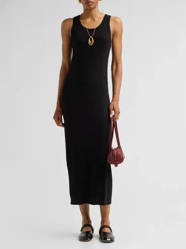 Lisa Yang Women's Lexie Cotton-Cashmere Tank Midi Dress | Thumbnail 2 Lisa Yang Women's Lexie Cotton-Cashmere Tank Midi Dress | Thumbnail 2