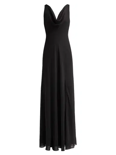 Jason Wu Collection Women's Plunging Crepe Chiffon Bias Gown - Black - Size 14 | Thumbnail 1 Jason Wu Collection Women's Plunging Crepe Chiffon Bias Gown - Black - Size 14 | Thumbnail 1