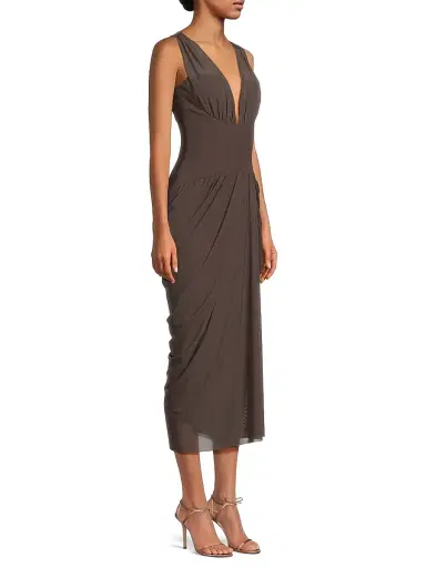 BLACK HALO Women's Elara Mesh Midi-Dress - Espresso | Thumbnail 4 BLACK HALO Women's Elara Mesh Midi-Dress - Espresso | Thumbnail 4