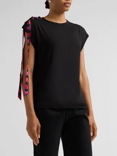 PUCCI Women's L'Alba Jersey Eyelet T-Shirt | Thumbnail 4 PUCCI Women's L'Alba Jersey Eyelet T-Shirt | Thumbnail 4