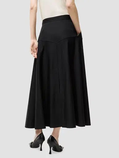 Burberry Women's Belina Belted Wool Twill Midi Skirt - Black | Thumbnail 3 Burberry Women's Belina Belted Wool Twill Midi Skirt - Black | Thumbnail 3