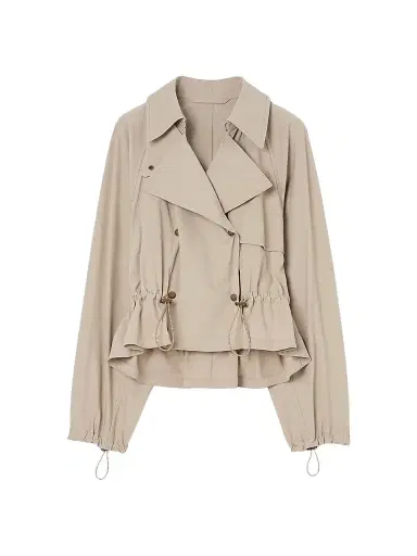 Burberry Women's Rosewin Stretch-Nylon Double-Breasted Jacket - Saltmarsh Beige | Thumbnail 1 Burberry Women's Rosewin Stretch-Nylon Double-Breasted Jacket - Saltmarsh Beige | Thumbnail 1