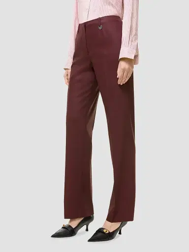 Burberry Women's Wool Tailored Trousers - Vineyard Red | Thumbnail 2 Burberry Women's Wool Tailored Trousers - Vineyard Red | Thumbnail 2
