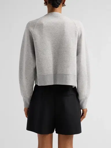 sacai Women's Zip Sponge Crewneck Sweatshirt - Gray | Thumbnail 3 sacai Women's Zip Sponge Crewneck Sweatshirt - Gray | Thumbnail 3